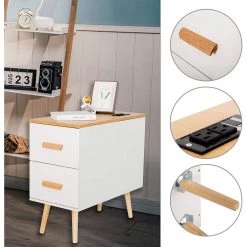 12.5 in. Width White Metal Frame End or Side Table with 2-Drawer by Siavonce 10 12.5 in. Width White Metal Frame End or Side Table with 2-Drawer by Siavonce -OS Home Sales Shop white siavonce end side tables ly y fx1165 4f 1000