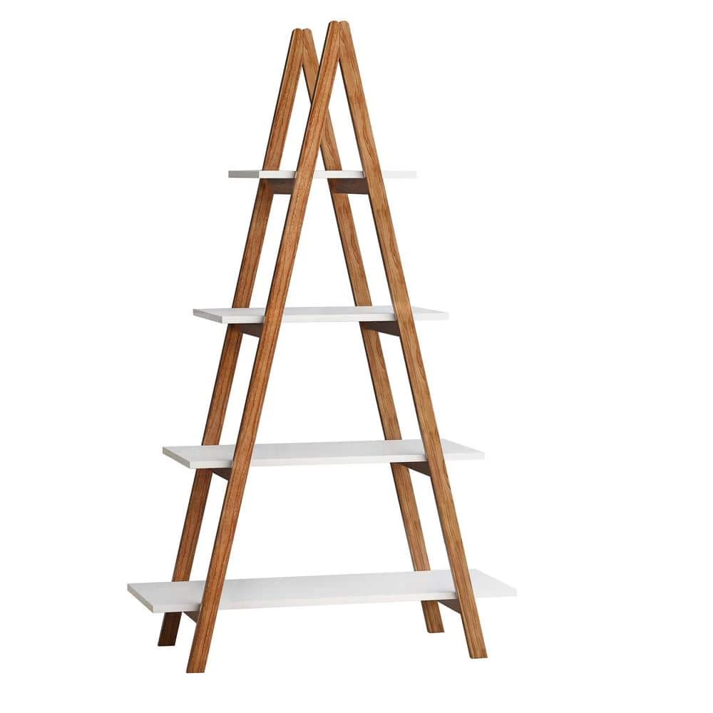 Solid Bamboo Wood Oxford "A" Frame Ladder Display Bookshelf by Siavonce 1 Solid Bamboo Wood Oxford "A" Frame Ladder Display Bookshelf by Siavonce