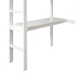 White Twin Size Loft Bed with built-in desk by Siavonce -OS Home Sales Shop white siavonce loft beds dj y w50450911 66 1000