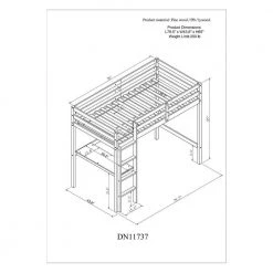 White Twin Size Loft Bed with built-in desk by Siavonce -OS Home Sales Shop white siavonce loft beds dj y w50450911 77 1000