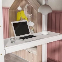 White Twin Size Loft Bed with built-in desk by Siavonce -OS Home Sales Shop white siavonce loft beds dj y w50450911 d4 1000