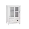 White Buffet Storage Cabinet with Single Glass Doors and Unique Bell Handle by Siavonce -OS Home Sales Shop white siavonce sideboards buffet tables dj y w28227727 64 1000