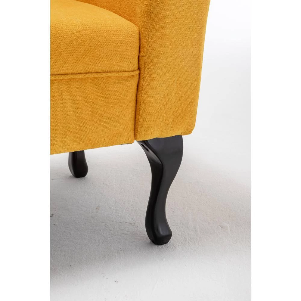 53" Loveseat Sofa, Small Upholstered Linen Oversized Chair 2 Seat Mid-Century Sofa for Living Room(Yellow) by Siavonce 8 53" Loveseat Sofa, Small Upholstered Linen Oversized Chair 2 Seat Mid-Century Sofa for Living Room(Yellow) by Siavonce - Image 6