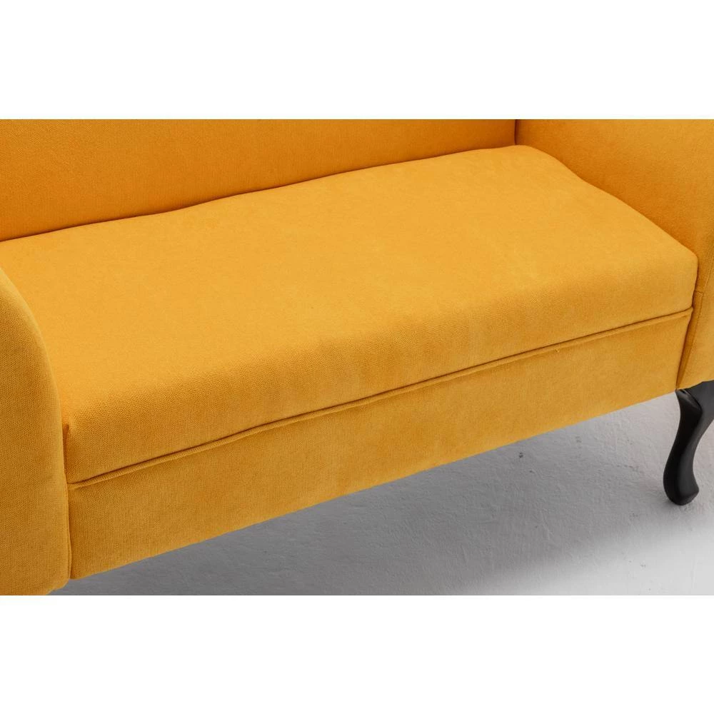53" Loveseat Sofa, Small Upholstered Linen Oversized Chair 2 Seat Mid-Century Sofa for Living Room(Yellow) by Siavonce 9 53" Loveseat Sofa, Small Upholstered Linen Oversized Chair 2 Seat Mid-Century Sofa for Living Room(Yellow) by Siavonce - Image 7