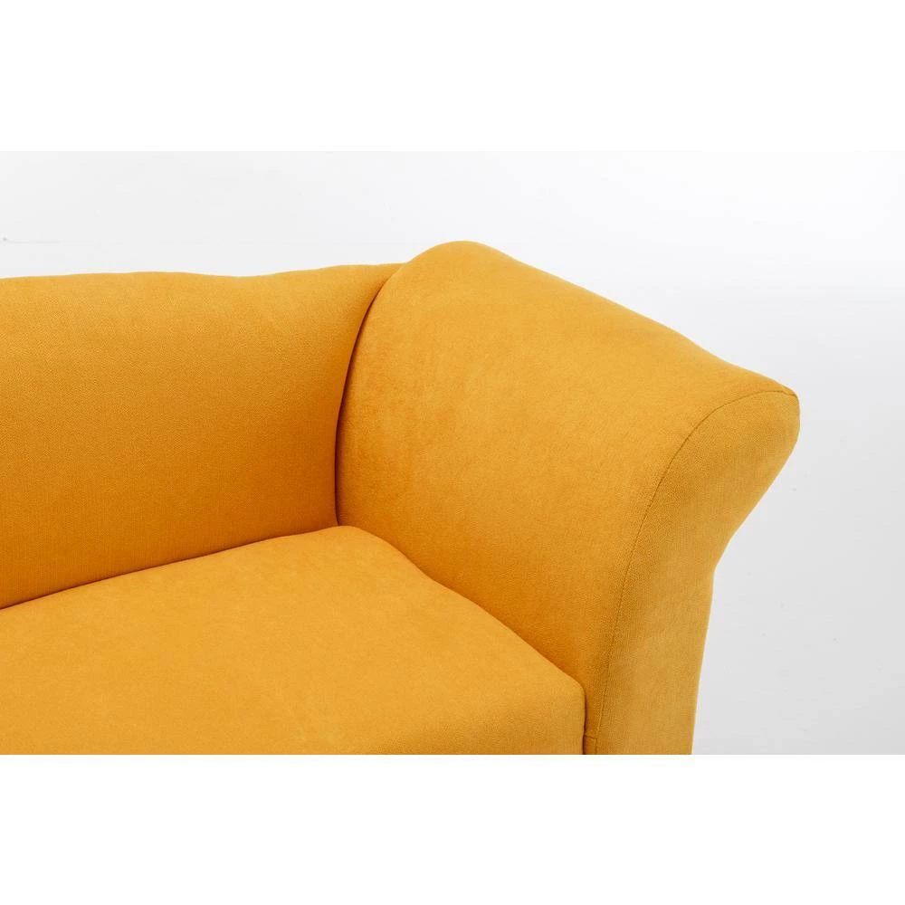 53" Loveseat Sofa, Small Upholstered Linen Oversized Chair 2 Seat Mid-Century Sofa for Living Room(Yellow) by Siavonce 7 53" Loveseat Sofa, Small Upholstered Linen Oversized Chair 2 Seat Mid-Century Sofa for Living Room(Yellow) by Siavonce - Image 5