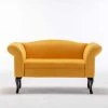 53" Loveseat Sofa, Small Upholstered Linen Oversized Chair 2 Seat Mid-Century Sofa for Living Room（Yellow） by Siavonce -OS Home Sales Shop yellow siavonce loveseats dj y mr ac211 yellow 64 1000
