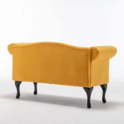 53" Loveseat Sofa, Small Upholstered Linen Oversized Chair 2 Seat Mid-Century Sofa for Living Room(Yellow) by Siavonce 13 53" Loveseat Sofa, Small Upholstered Linen Oversized Chair 2 Seat Mid-Century Sofa for Living Room(Yellow) by Siavonce -OS Home Sales Shop yellow siavonce loveseats dj y mr ac211 yellow 66 1000