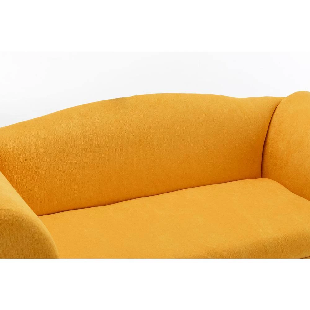53" Loveseat Sofa, Small Upholstered Linen Oversized Chair 2 Seat Mid-Century Sofa for Living Room(Yellow) by Siavonce 10 53" Loveseat Sofa, Small Upholstered Linen Oversized Chair 2 Seat Mid-Century Sofa for Living Room(Yellow) by Siavonce - Image 8