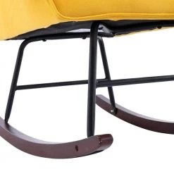 Yellow Velvet Fabric Comfortable Rocking Chair Living Room Chair With Wood And Iron Leg by Siavonce -OS Home Sales Shop yellow siavonce rockers gliders ottomans dj y w39533325 44 1000