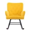 Yellow Velvet Fabric Comfortable Rocking Chair Living Room Chair With Wood And Iron Leg by Siavonce 1 Yellow Velvet Fabric Comfortable Rocking Chair Living Room Chair With Wood And Iron Leg by Siavonce -OS Home Sales Shop yellow siavonce rockers gliders ottomans dj y w39533325 64 1000